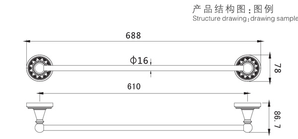 HF-26302-24單毛巾?xiàng)U結(jié)構(gòu)圖例